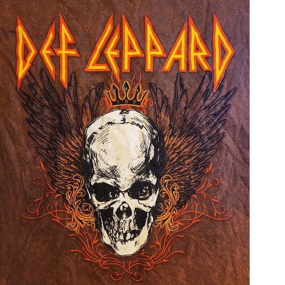 Def Leppard Winged Skull Mineral Wash metal rock Official T-Shirt M NWT - Picture 2 of 4